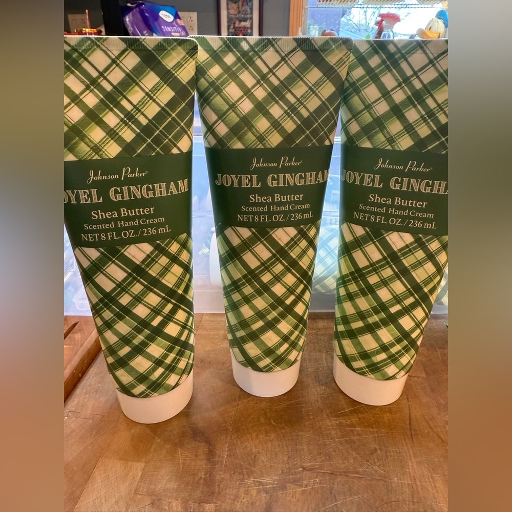 Johnson Parker Joyel Gingham Shea Butter Hand Cream Green Gingham Holiday 3 set